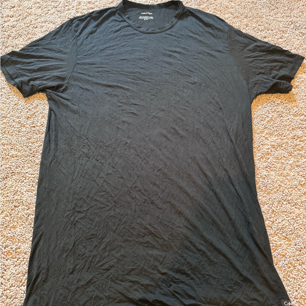 Calvin Klein casual undershirt Tri blend Lycra sz L black undershirt black
